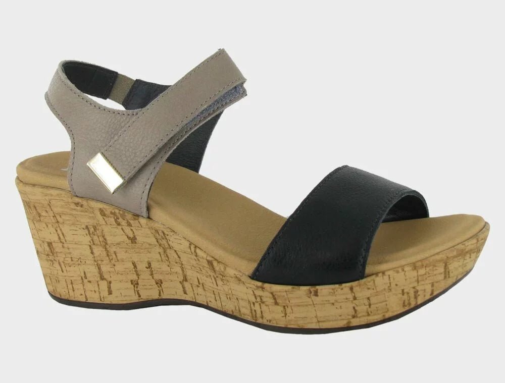 NAOT Summer - Soft Black/Soft Stone Leather - Juli's Wearable Art