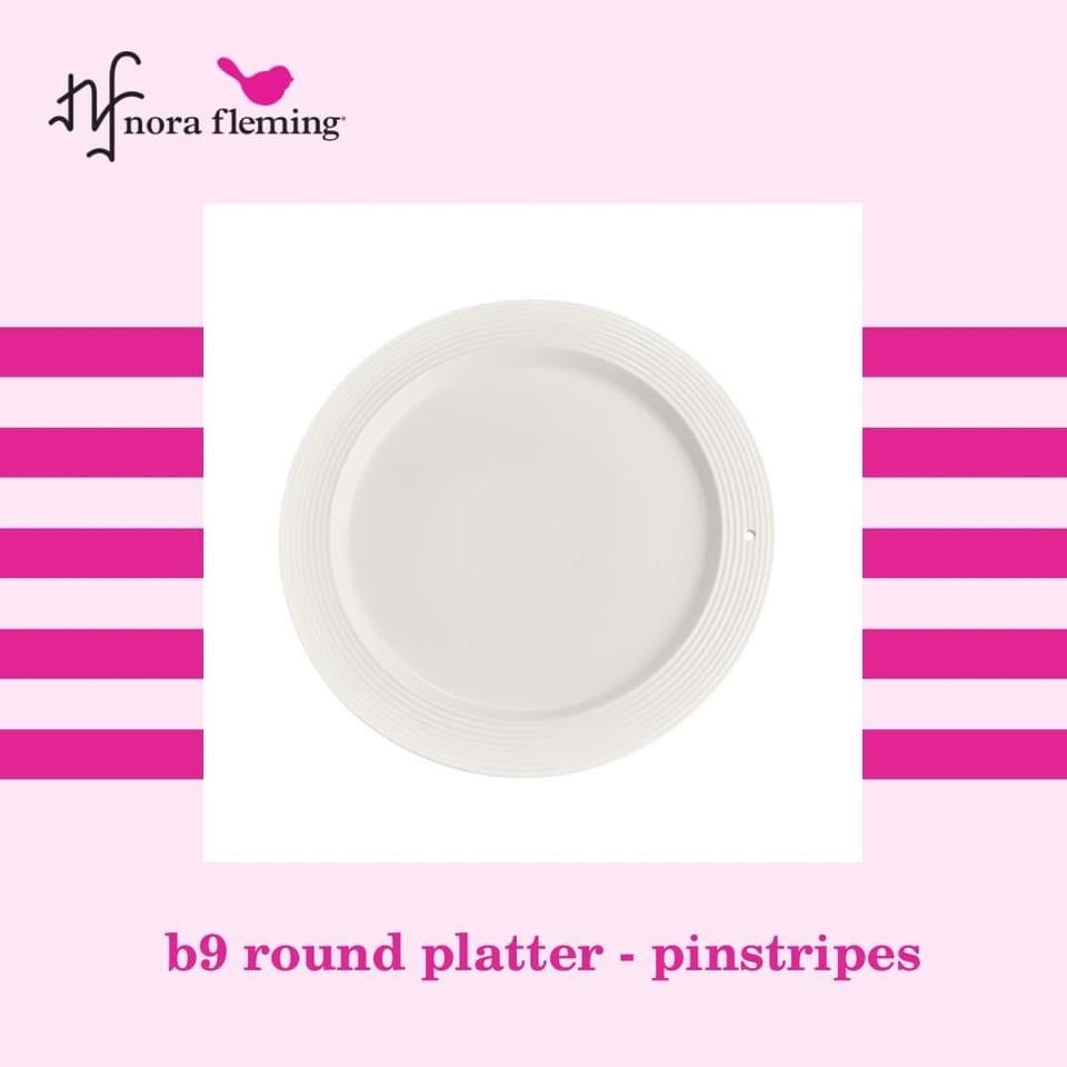 Nora Fleming Pinstripes Round Server - Juli's Wearable Art