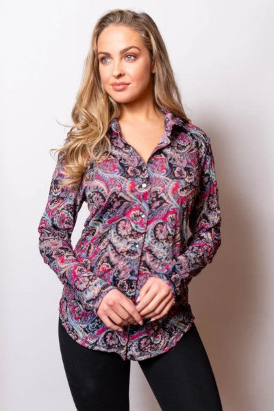 SnoSkins Paisley Button shirt with collar