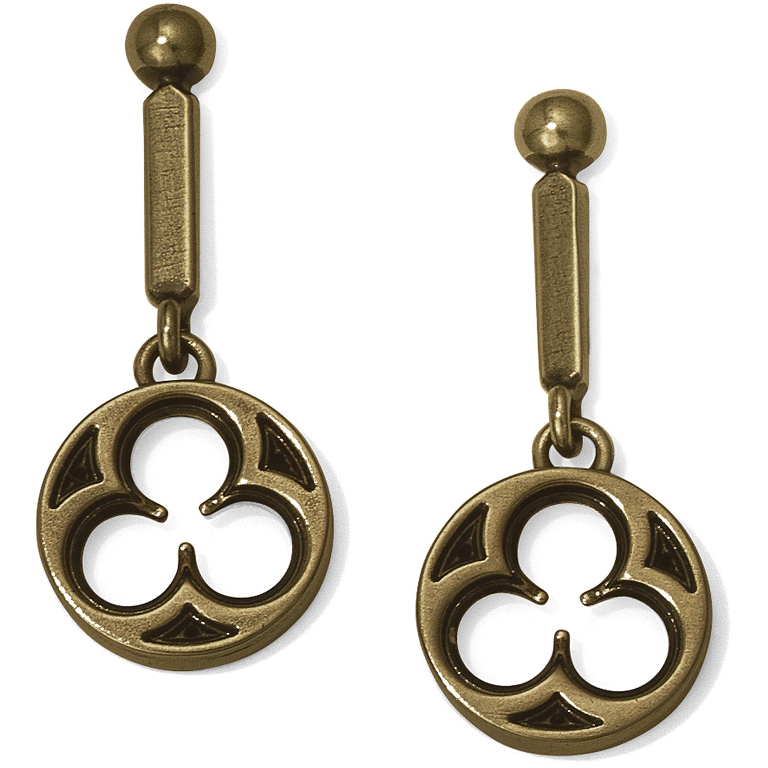 Brighton Brass Lorenza Round Post Drop Earrings