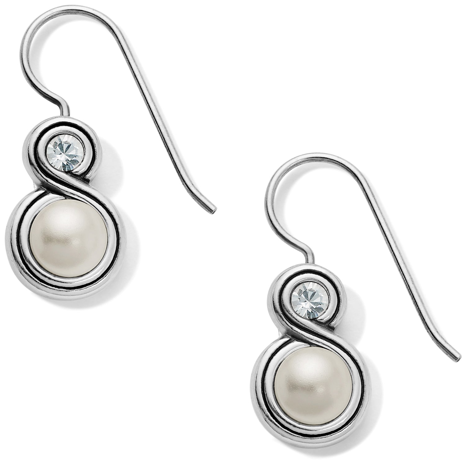 Infinity Pearl French Wire Earrings