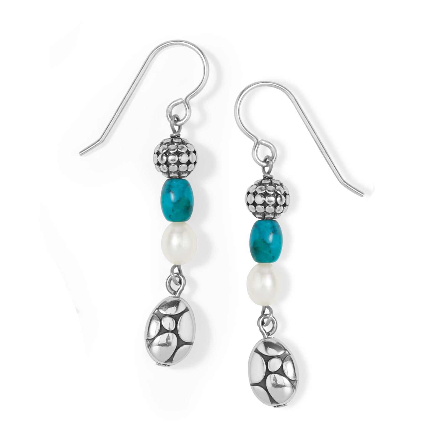 Brighton Pebble Turquoise Pearl French Wire Earrings