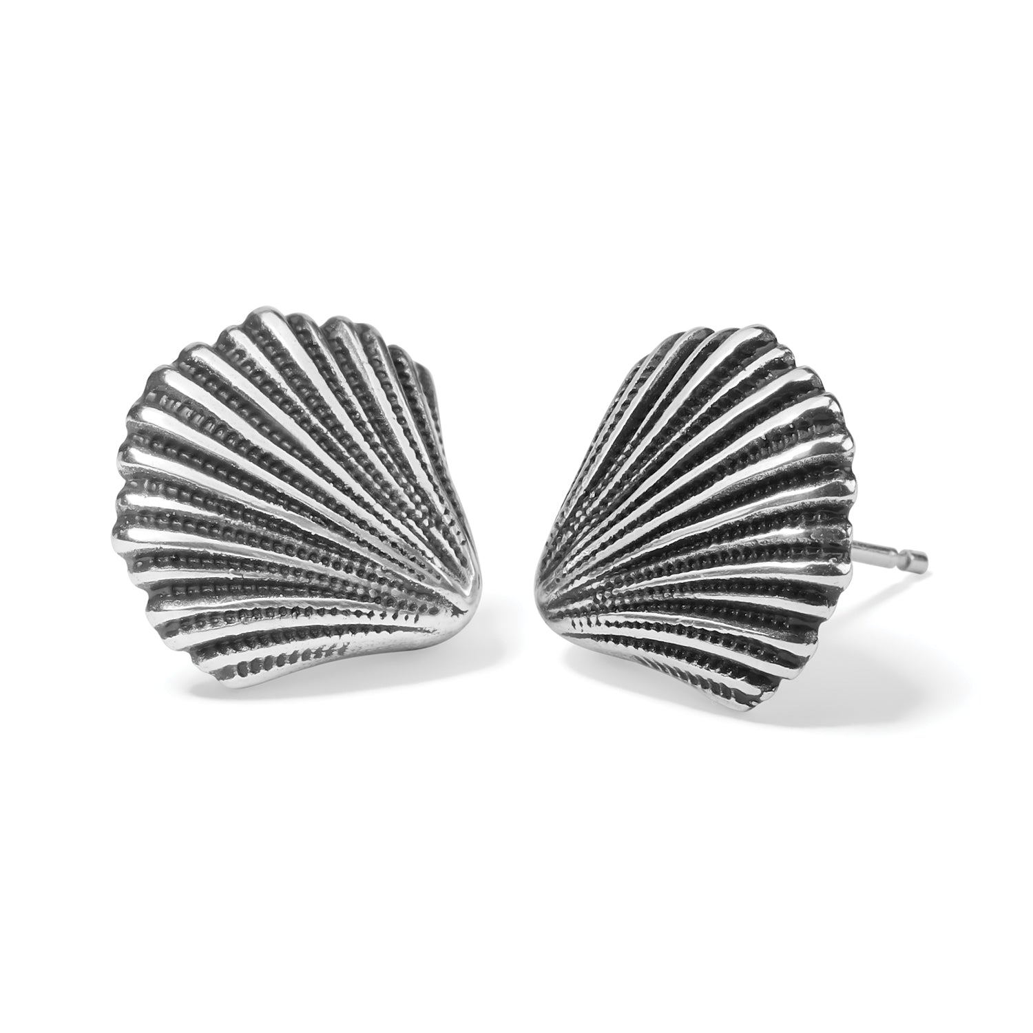 Brighton Silver Shells Post Earrings