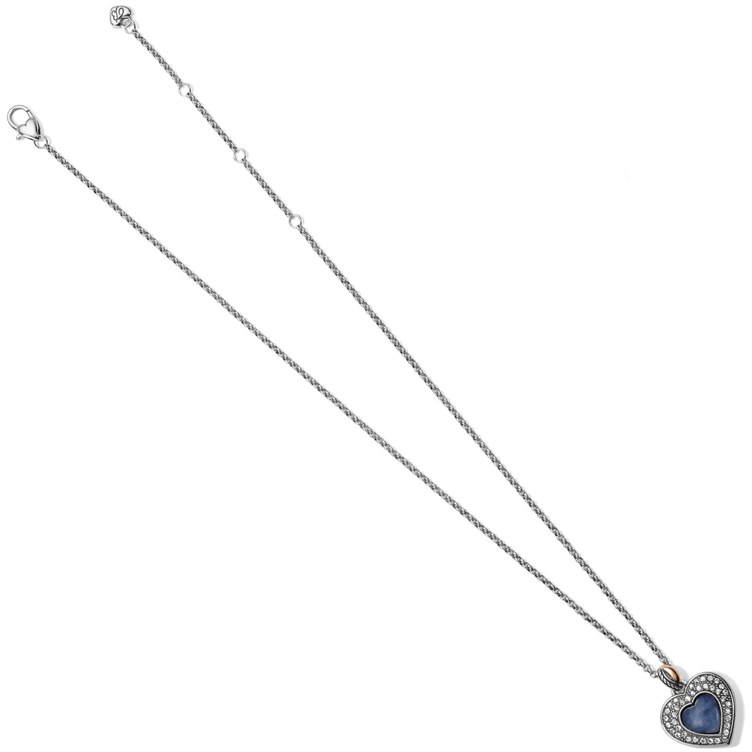 Neptune's Rings Brazil Blue Quartz Heart Reversible Necklace