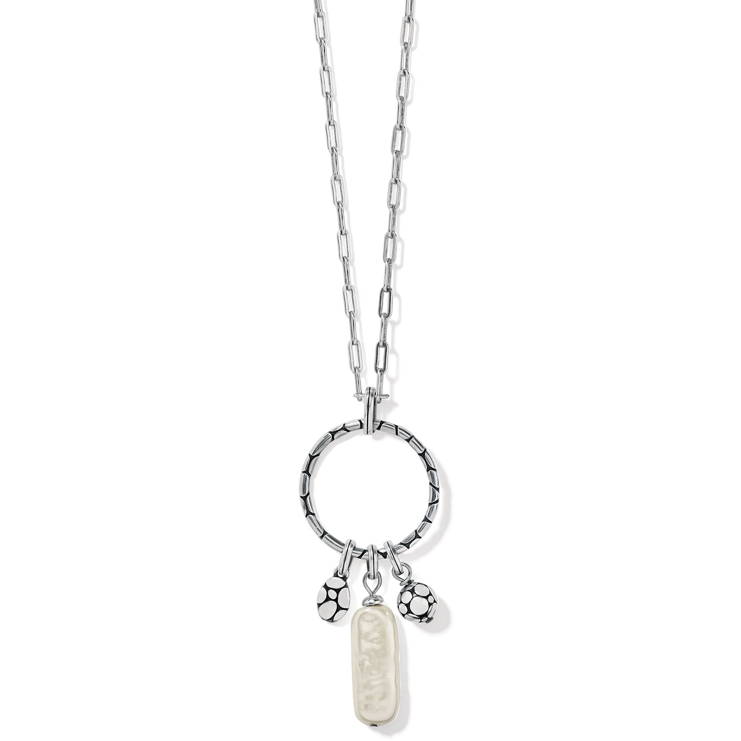 Brighton Pebble Pearl Charm Ring Necklace