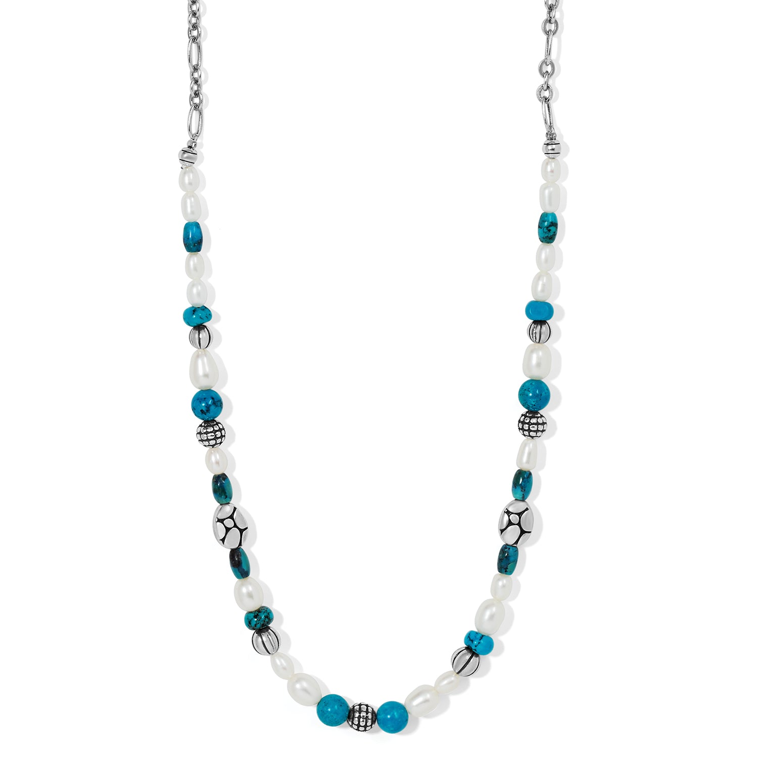 Brighton Pebble Turquoise And Pearl Necklace