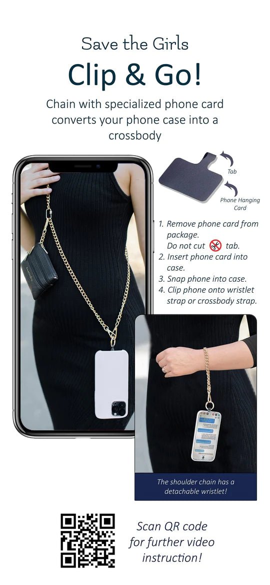 Save the Girls Clip Go Chain or Strap with Zippered Pouches