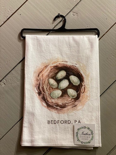 Blue Bird Nest Flour Sack Tea Towel - Bedford