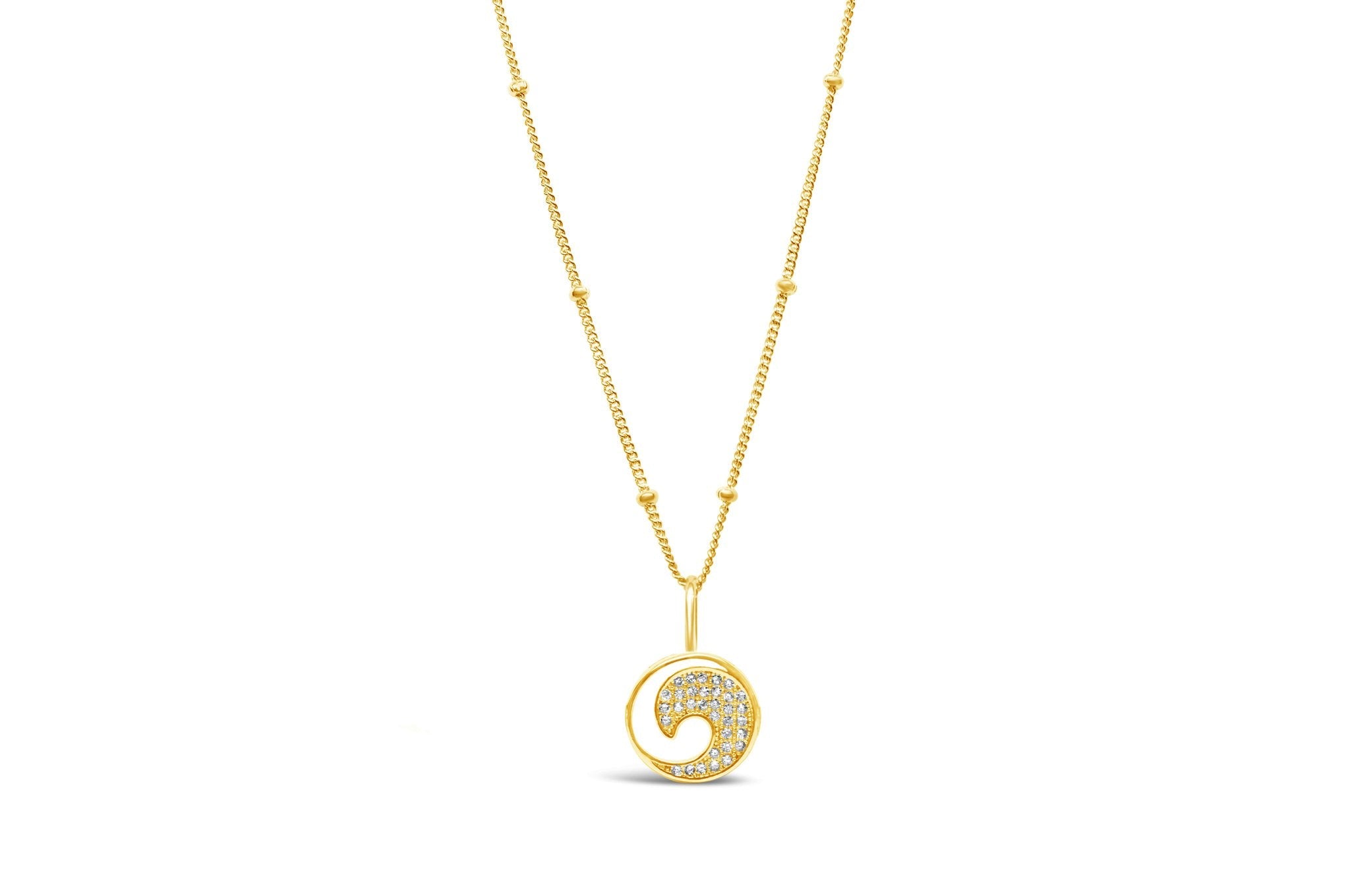 Stia by the Sea Pavé Wave Necklace - Juli's Wearable Art