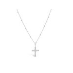Stia Charm & Chain Necklace Pavé Cross in Silver or Gold - Juli's Wearable Art