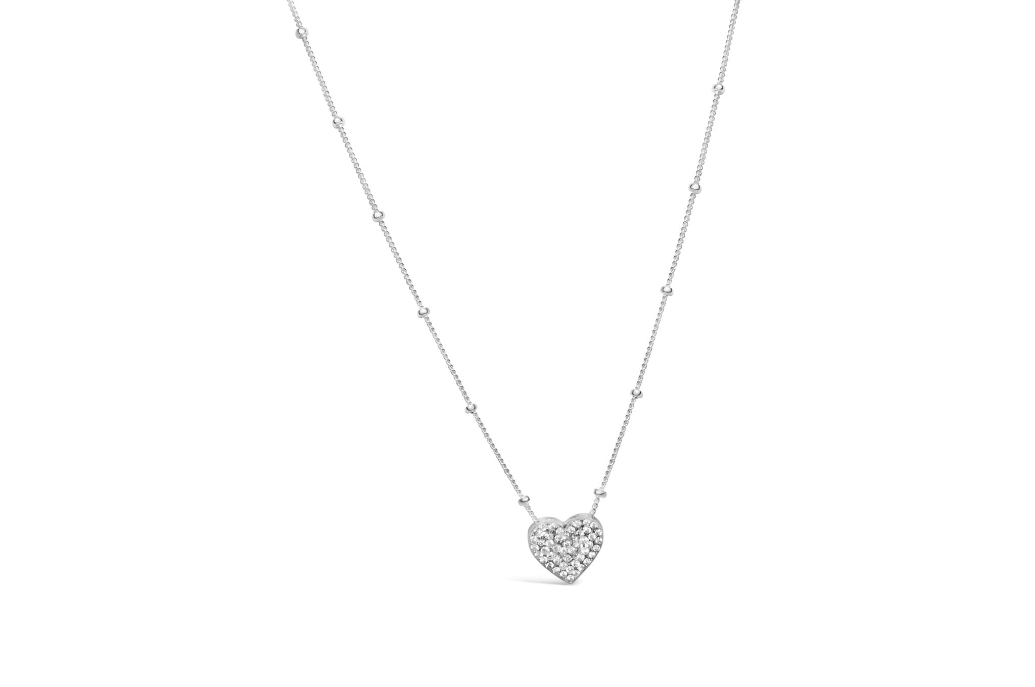 Stia Charm & Chain Necklace Pavé Heart - Juli's Wearable Art