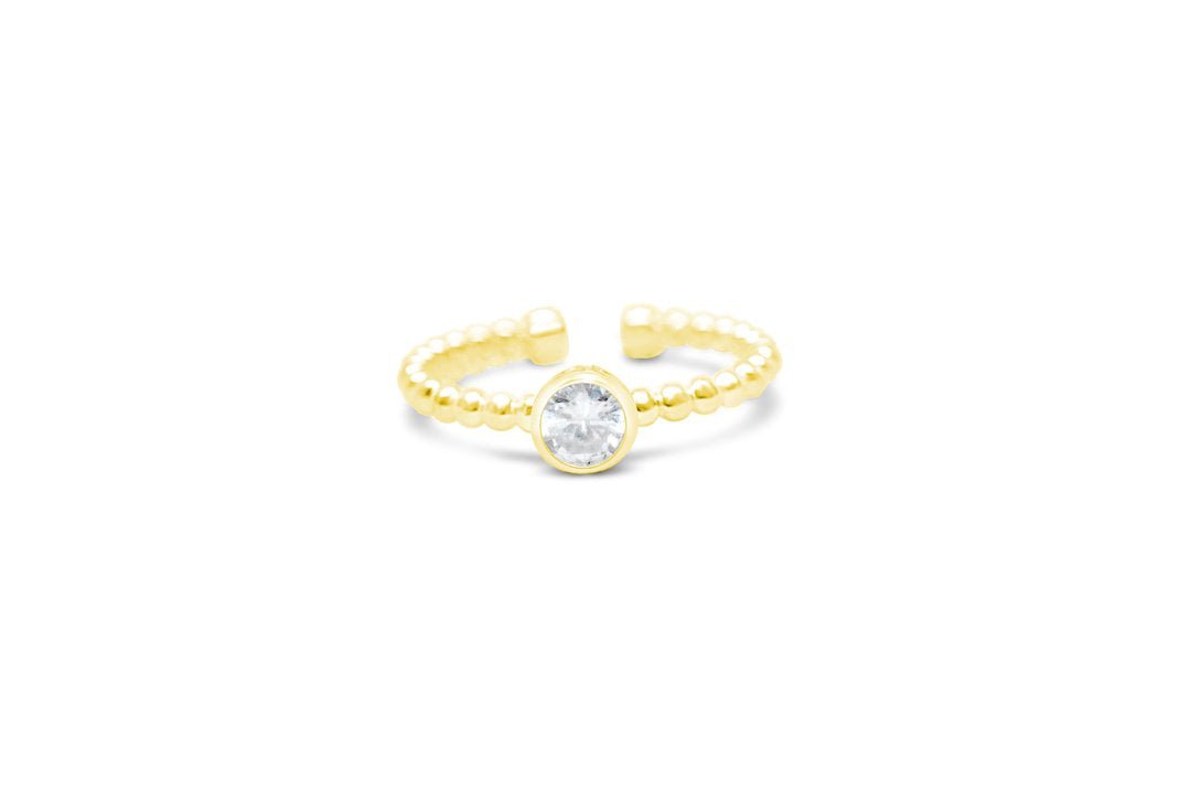 Stia It Fits! CZ Bezel Droplet Wire Ring - Juli's Wearable Art