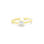 Stia It Fits! CZ Bezel Droplet Wire Ring - Juli's Wearable Art