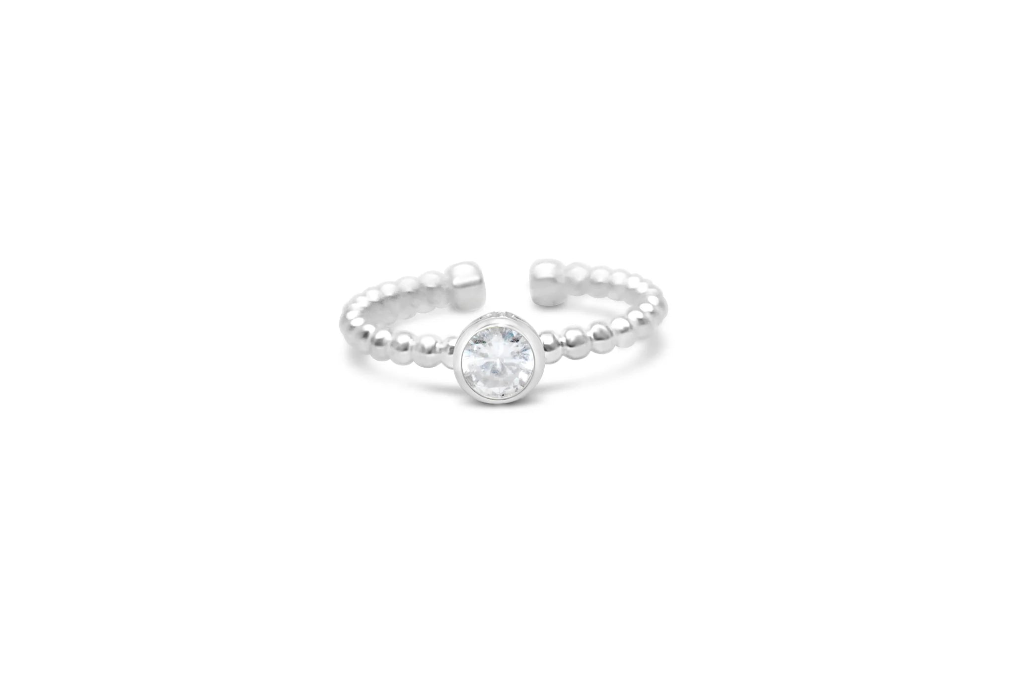 Stia It Fits! CZ Bezel Droplet Wire Ring - Juli's Wearable Art