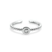 Stia Love Letters Droplet Initial Rings - Silver - Juli's Wearable Art