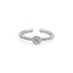 Stia Love Letters Droplet Initial Rings - Silver - Juli's Wearable Art