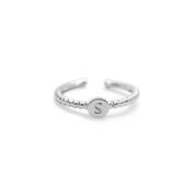 Stia Love Letters Droplet Initial Rings - Silver - Juli's Wearable Art