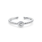 Stia Love Letters Droplet Initial Rings - Silver - Juli's Wearable Art