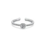 Stia Love Letters Droplet Initial Rings - Silver - Juli's Wearable Art