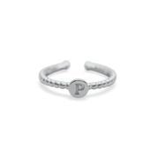 Stia Love Letters Droplet Initial Rings - Silver - Juli's Wearable Art