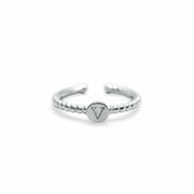 Stia Love Letters Droplet Initial Rings - Silver - Juli's Wearable Art