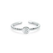 Stia Love Letters Droplet Initial Rings - Silver - Juli's Wearable Art