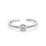 Stia Love Letters Droplet Initial Rings - Silver - Juli's Wearable Art