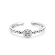 Stia Love Letters Droplet Initial Rings - Silver - Juli's Wearable Art