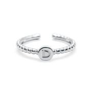 Stia Love Letters Droplet Initial Rings - Silver - Juli's Wearable Art