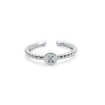Stia Love Letters Droplet Initial Rings - Silver - Juli's Wearable Art