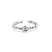 Stia Love Letters Droplet Initial Rings - Silver - Juli's Wearable Art