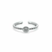 Stia Love Letters Droplet Initial Rings - Silver - Juli's Wearable Art
