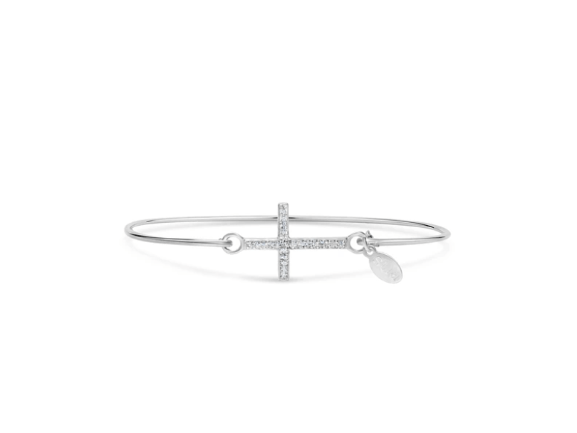 Stia Pavé Icon Bracelet Cross - Silver