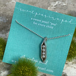 The Vintage Pearl Hand - Sculpted Mini Sweet Peas in a Pod Necklace by The Vintage Pearl - Juli's Wearable Art
