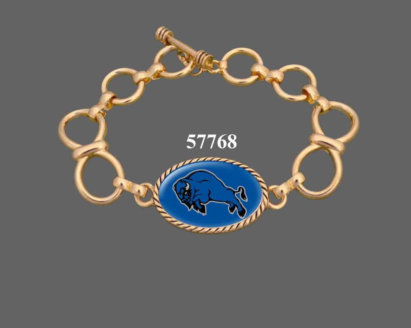 Bedford Bison Link Bracelet- Gold