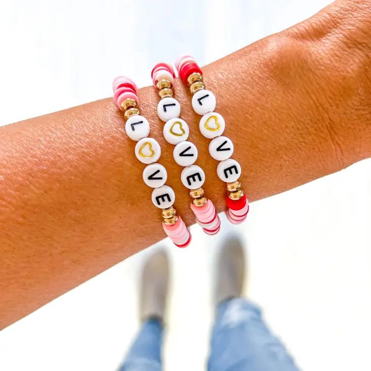 Valentine Word Heishi Bracelets - Juli's Wearable Art