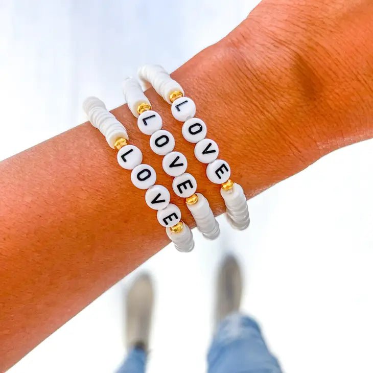 Valentine Word Heishi Bracelets - Juli's Wearable Art