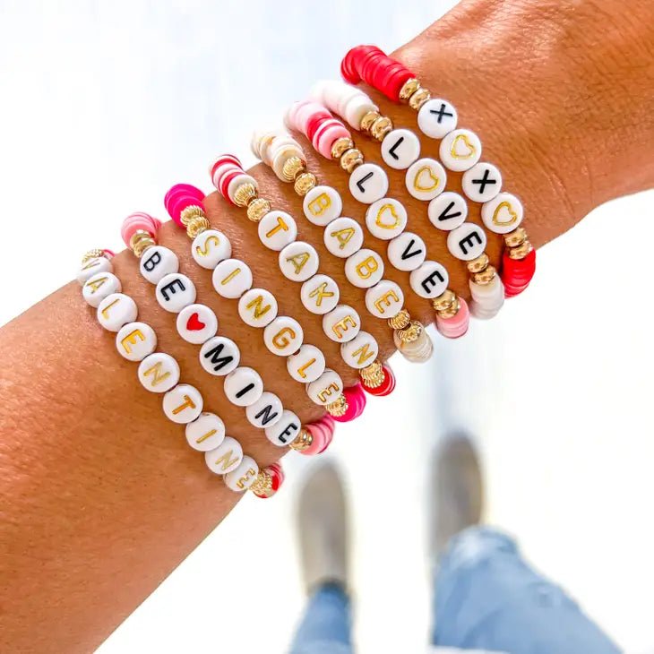 Valentine Word Heishi Bracelets - Juli's Wearable Art