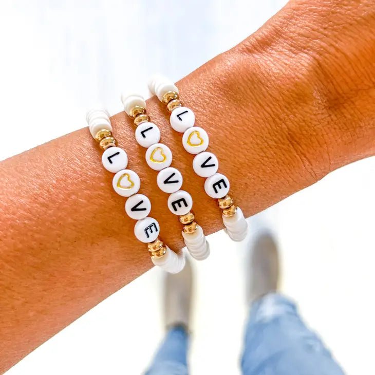 Valentine Word Heishi Bracelets - Juli's Wearable Art