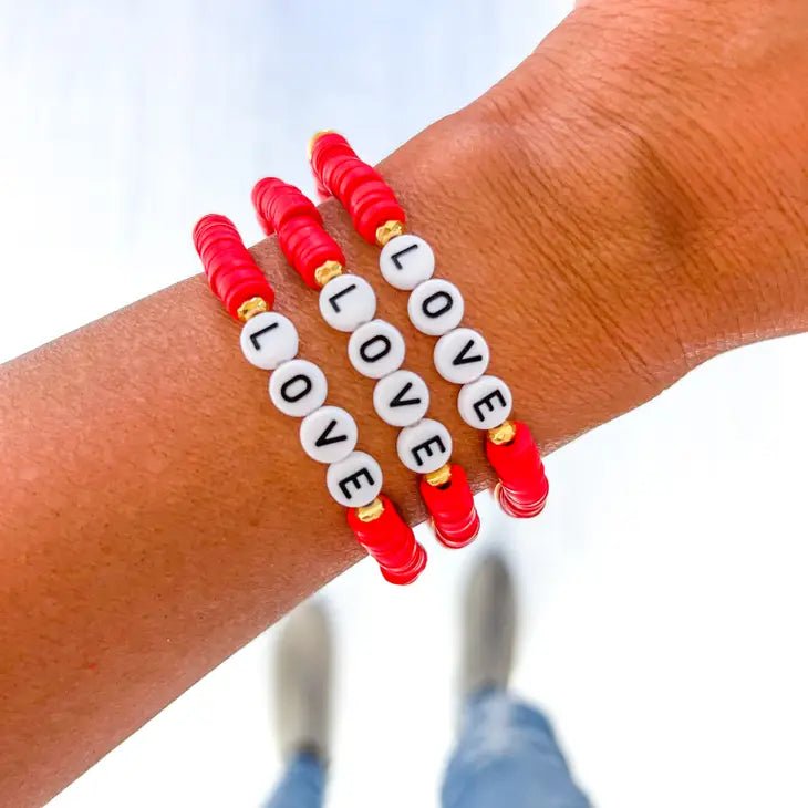Valentine Word Heishi Bracelets - Juli's Wearable Art