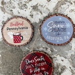 Wooden Round Bedford Ornaments - Juli's Wearable Art
